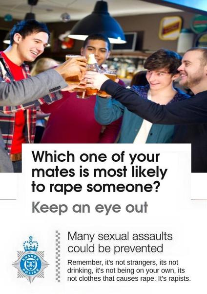 'Sussex Police is taking an innovative approach' to their new Rape awareness campaign