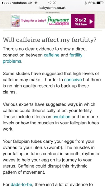 Caffeine and Fertility...what's the truth?