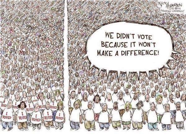 to get extremely frustrated with people who 'can't be arsed' voting?