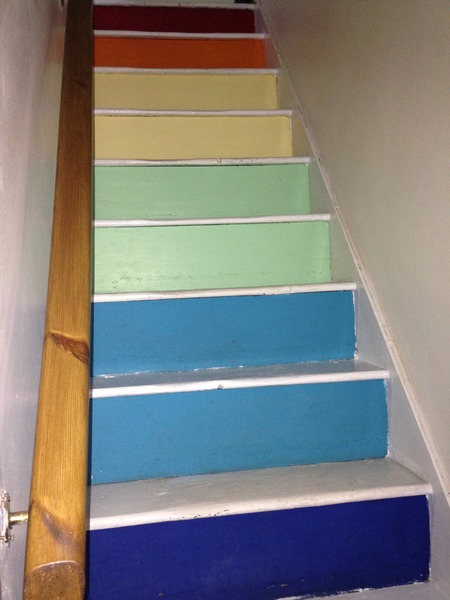 Painted stairs.