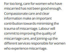 Labour's manifesto commitment on better Miscarriage Care