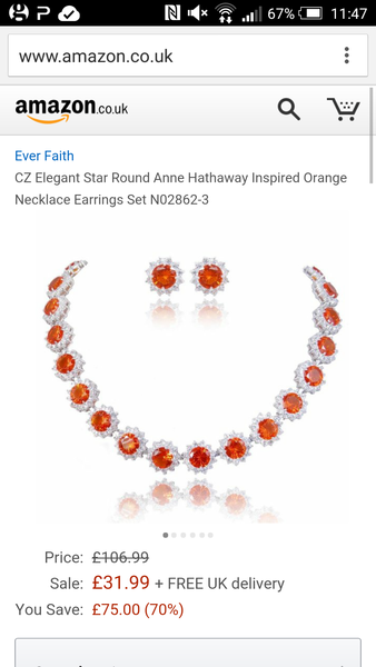 an orange necklace