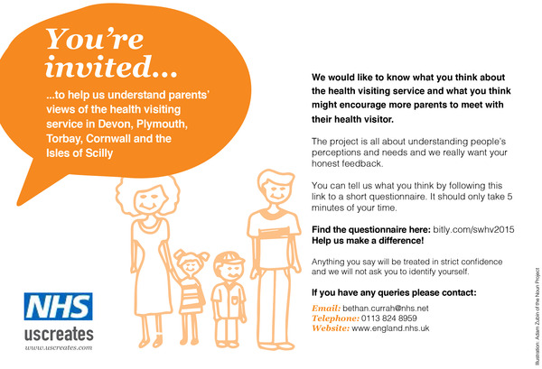 You invited to help us understand parents’ views of the health visiting service in Devon, Plymouth, Torbay, Cornwall and the Isles of Scilly