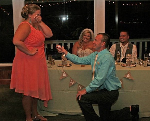 Getting engaged the morning after a friends' wedding?