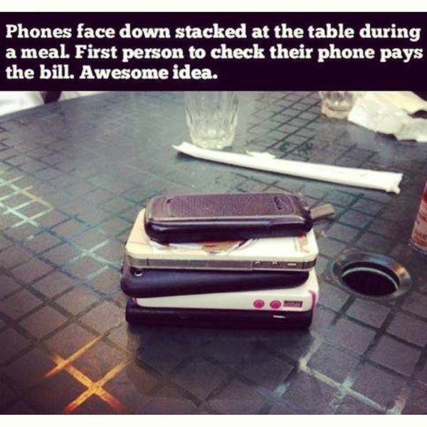 To think it is very rude to have your mobile phone on the table when out/having dinner?