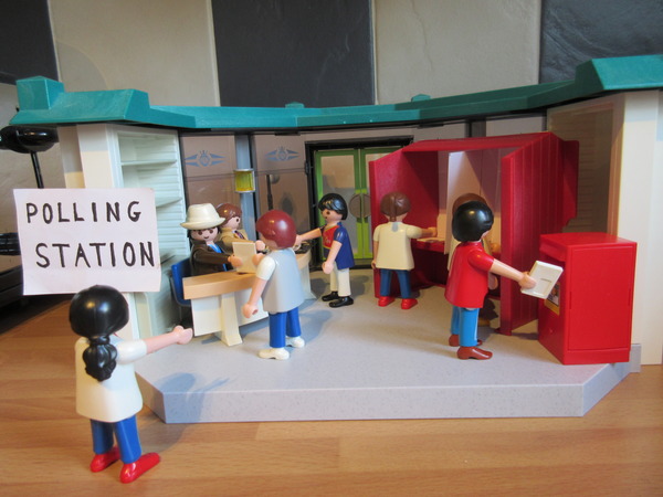 It's election day for the Playmobil people in our house. Cast your votes here...