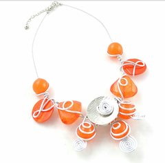 an orange necklace