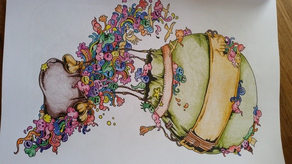 Adult colouring in books