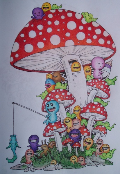 Adult colouring in books