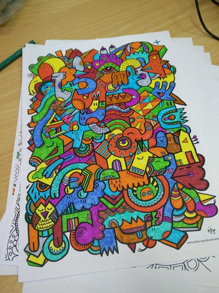 Adult colouring in books