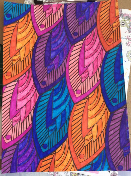 Adult colouring in books