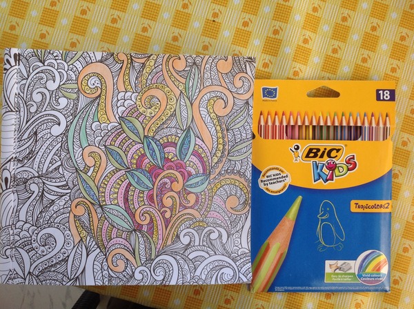 Adult colouring in books