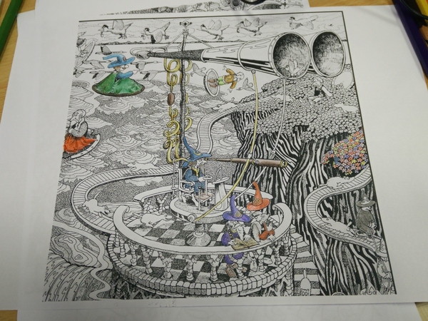 Adult colouring in books