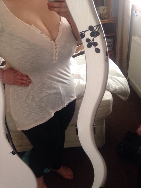 Happy with natural large breasts?