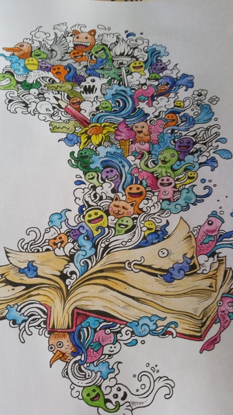 Adult colouring in books