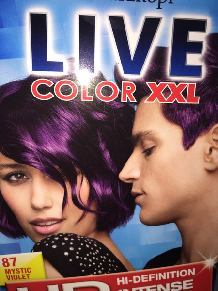 Can I get away with purple hair and a red and white dress?