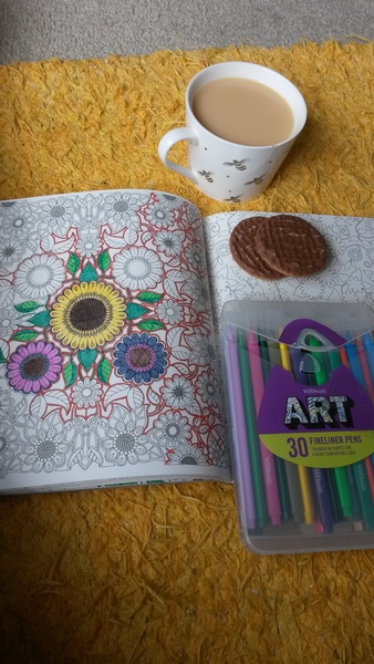 Adult colouring in books