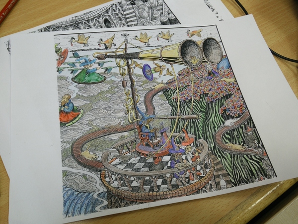 Adult colouring in books