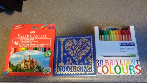 Adult colouring in books