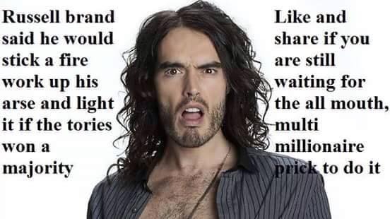 To hope that someone really does buy Russell Brand his first class ticket?