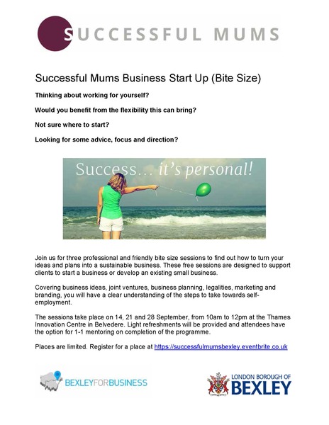 free course in Bexley for Mums starting or growing a business
