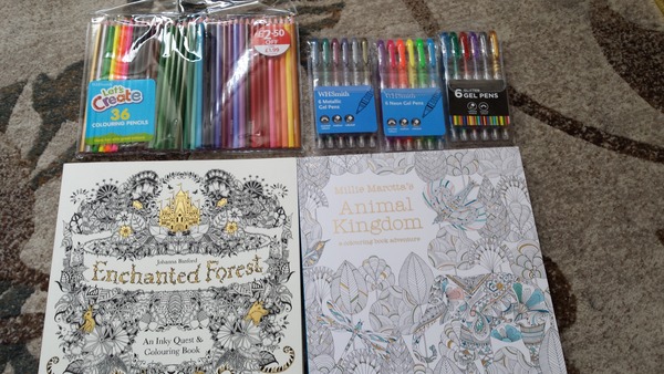 Adult colouring in books