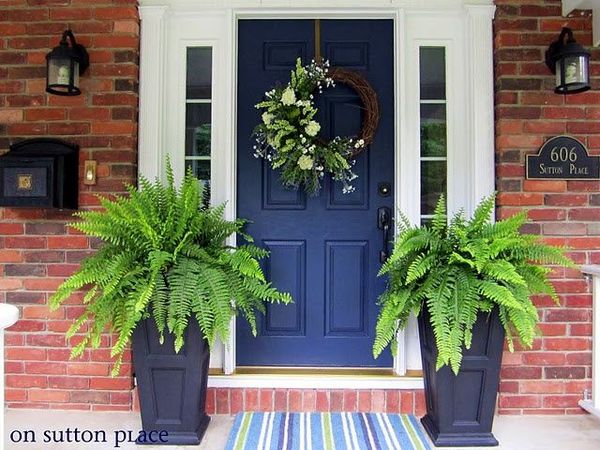What blue or green for a door on a red brick 80s house