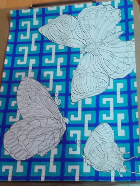 Adult colouring in books