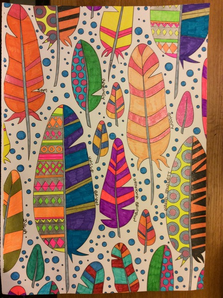 Adult colouring in books
