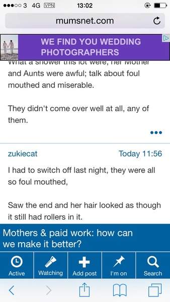 Mumsnet banners at the bottom of pages (another complaint sorry)