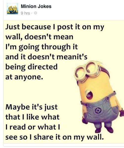 ...to think the Facebook Minions need to be culled