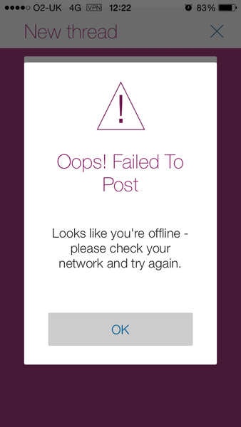 Not able to post on new app
