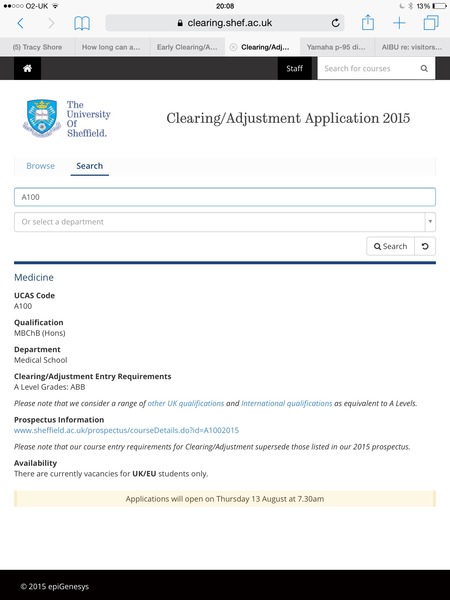 Fresh new 'mum of a medicine applicant' thread.