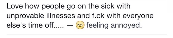 To put a grevience in about work colleague (Facebook)