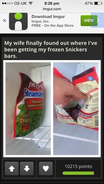 dh hides chocolate from me