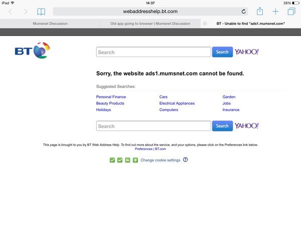 Old app going to browser