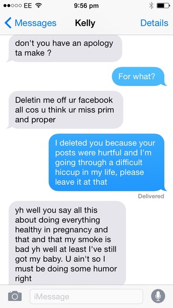 To have blocked her off FB?
