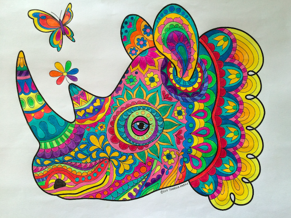 Adult colouring in books