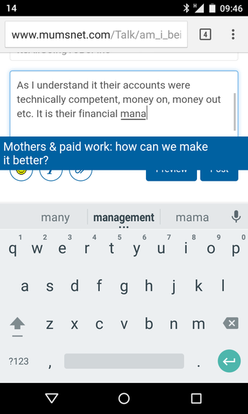 The blue box about highlighted threads on mobile site