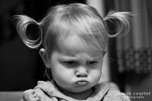 2 year olds being taught to pout...