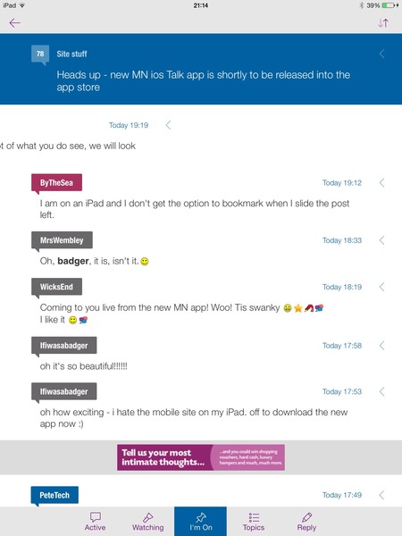 Heads up - new MN ios Talk app is shortly to be released into the app store
