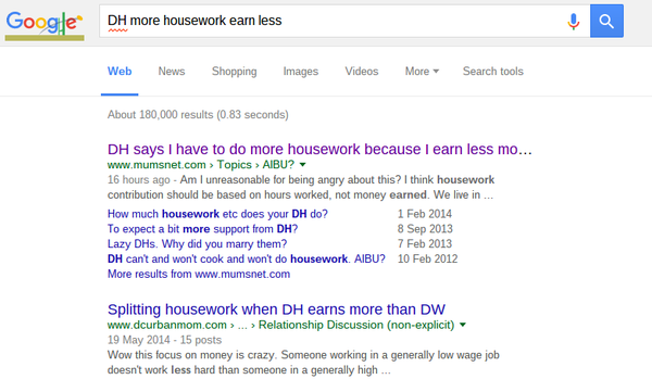 DH says I have to do more housework because I earn less money