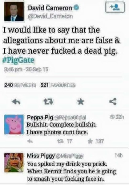 .. To think we should know if our Dear Leader sees fit to indulge in bestiality or necrophilia?