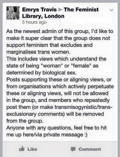 What is going on with the Feminist Library in London?