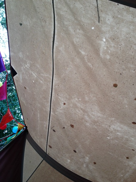 My tent is telling me something but I don't know ^what^.