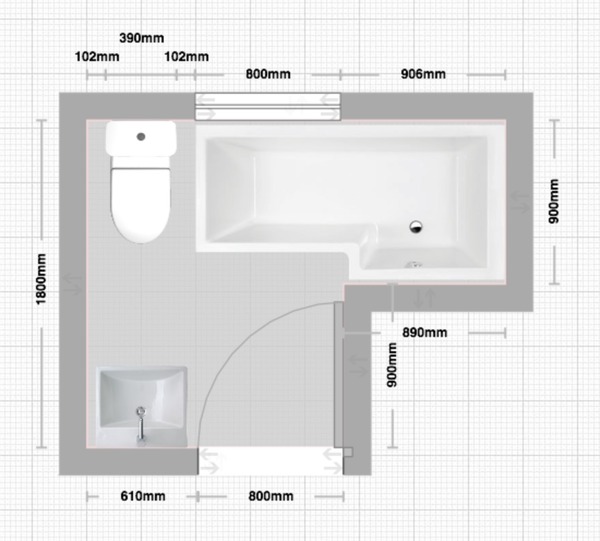 Help with bathroom floor plan!