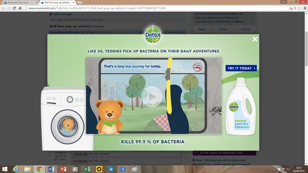 Roll 0ver pop up adverts