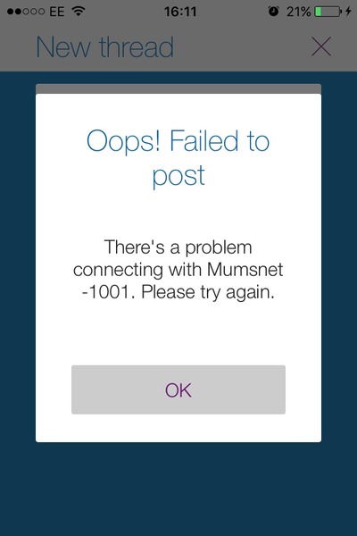 message 1001. Posted then it won't open! help!