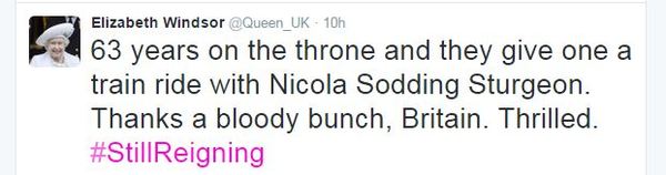 To wonder if the Queen can't stand the media arse lickers?