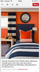 We promised to re-paint DD's room if she did a thorough tidy up, and now she wants it to be orange and blue.